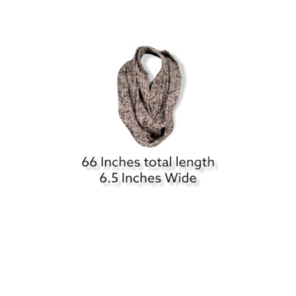 Women's Tan & Black Infinity Neck Scarf Size 66 Inches Length & 6.5 Inches Wide - Picture 3 of 3